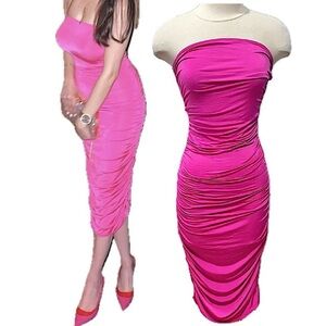 Sincerely Jules Hot Pink Strapless Dress Size Large